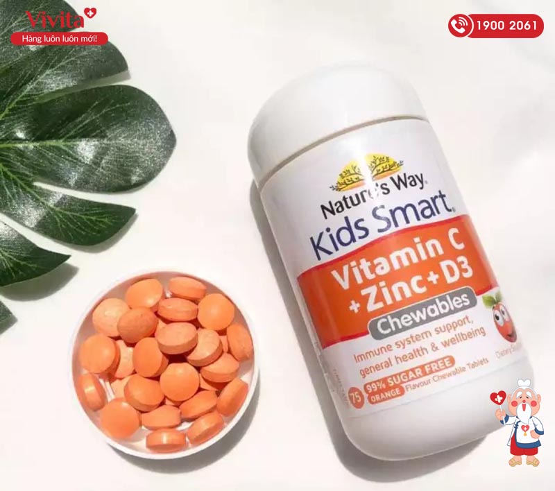 Nature's Way Kids Smart Vitamin C + Zinc + D3 phù hợp cho hầu hết trẻ em