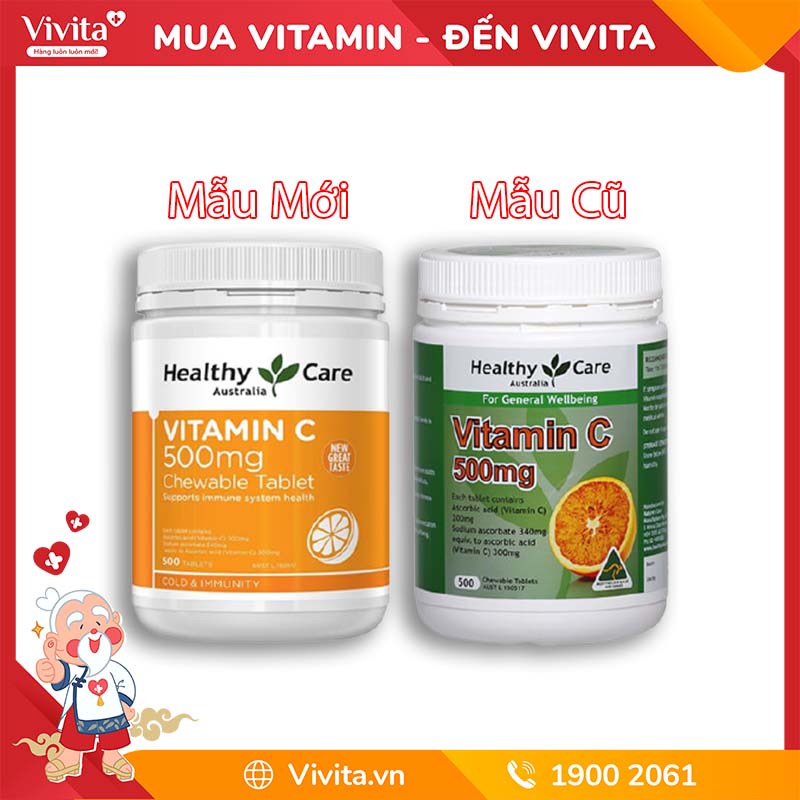 Viên Nhai Bổ Sung Vitamin C Healthy Care Vitamin C 500mg | Hộp 500 Viên
