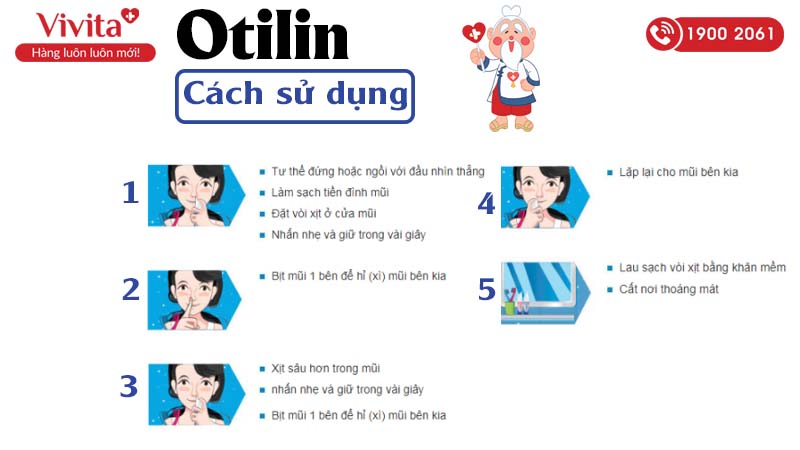 Cách dùng thuốc xịt mũi Otilin