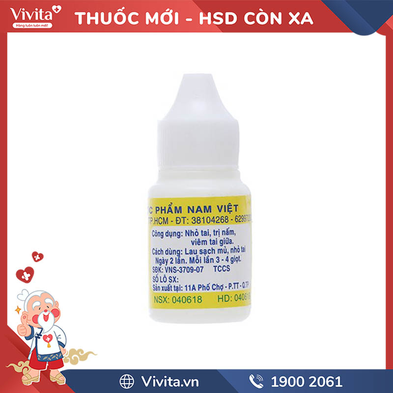 Thuốc nhỏ tai trị nấm Cồn Boric 3% Nam Việt | Chai 10ml