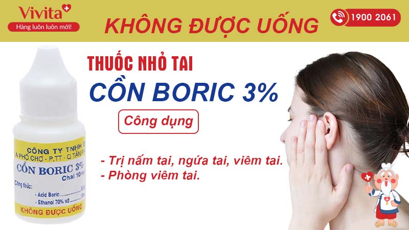 Công dụng Cồn boric 3% Nam Việt