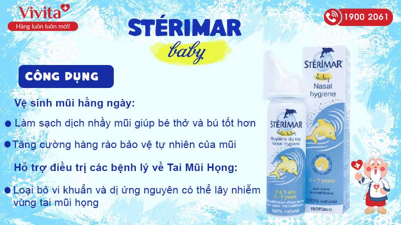 Công dụng của nước biển xịt mũi cho trẻ em Stérimar baby 