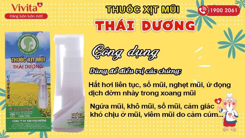 Công dụng (Chỉ định) của thuốc thuốc xịt mũi Thái Dương