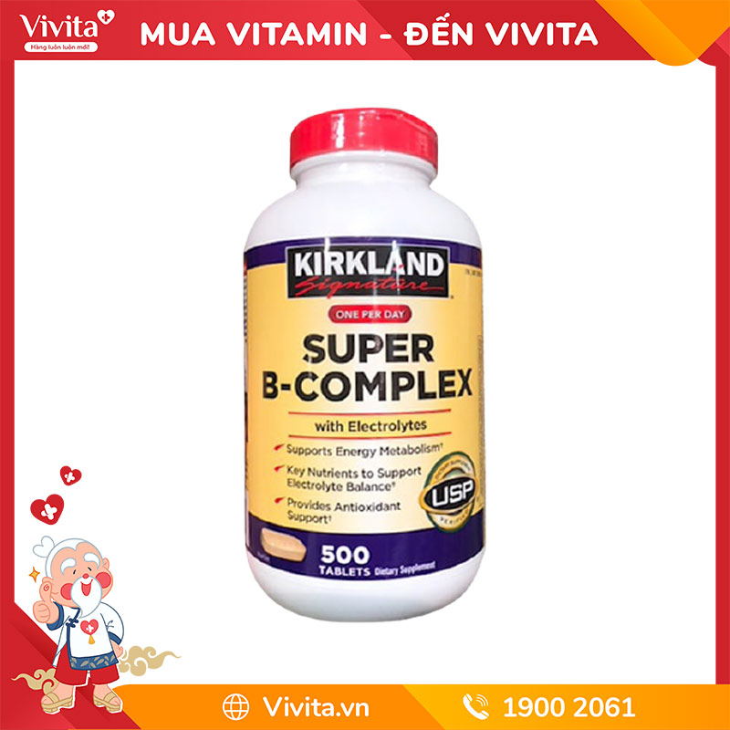 Viên Uống Bổ Sung Vitamin B Tổng Hợp Kirkland Signature Super B-Complex (Hộp 500 Viên)