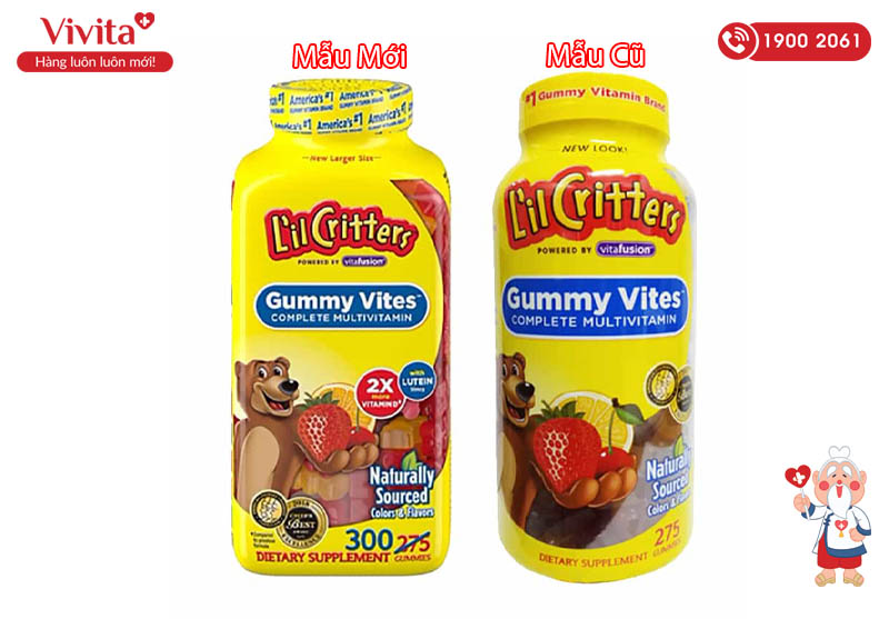 mẫu mới mẫu cũ Kẹo gấu L’il Critters Gummy Vites Mutivitamin