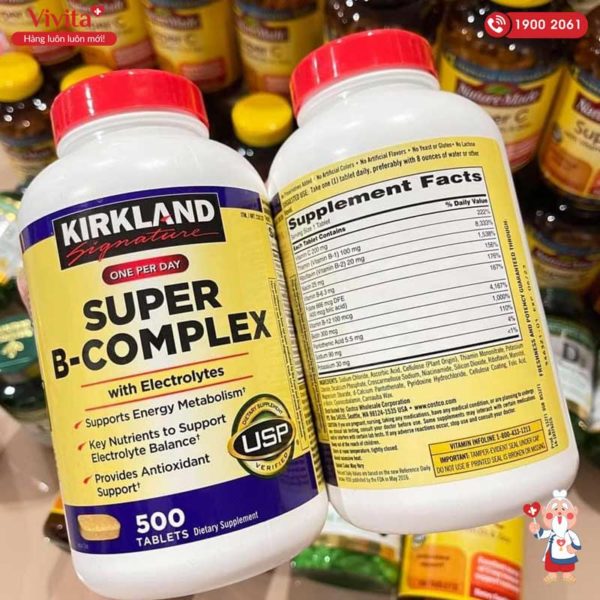 Kirkland Signature Super B-Complex Bổ Sung Vitamin B Hộp 500v