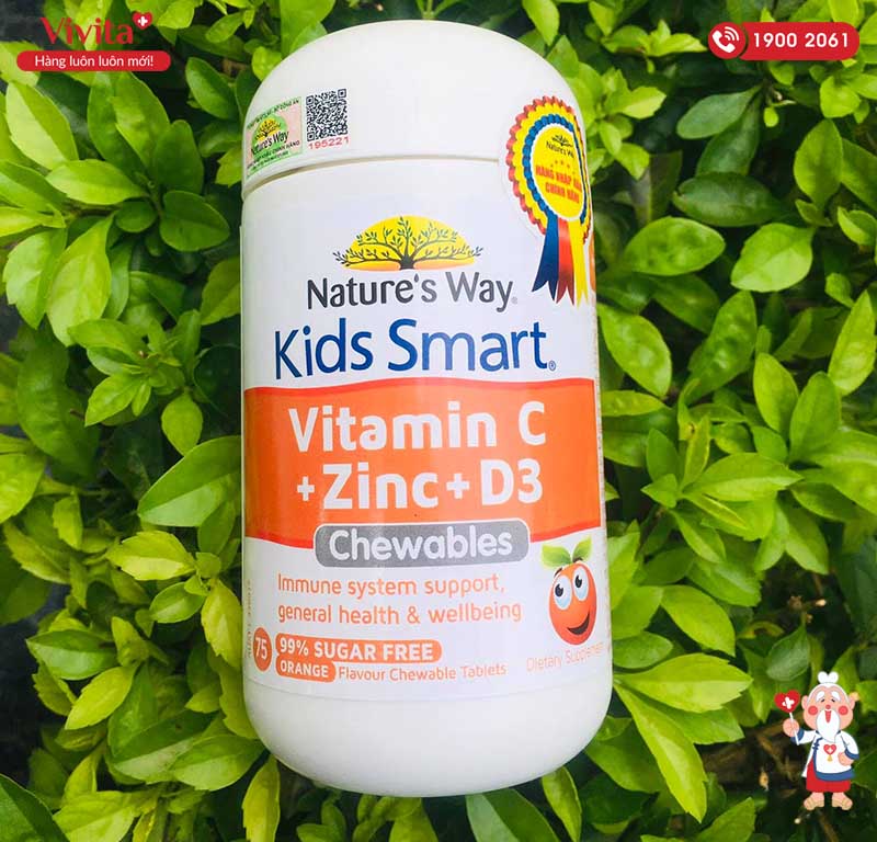 viên Nature's Way Kids Smart Vitamin C + Zinc + D3 cho trẻ