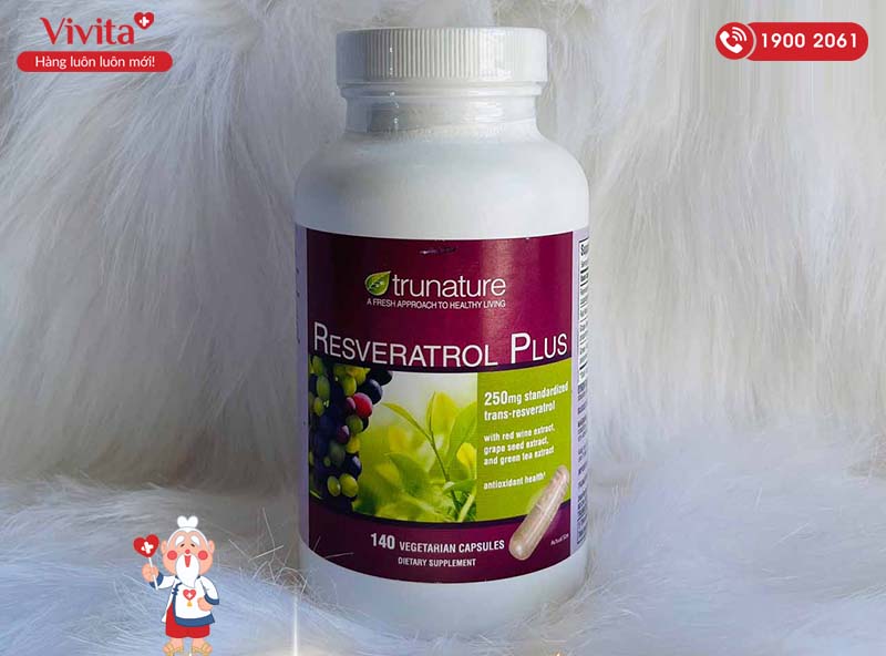 viên uống bồi bổ cho tim mạch Trunature Resveratrol Plus 250mg