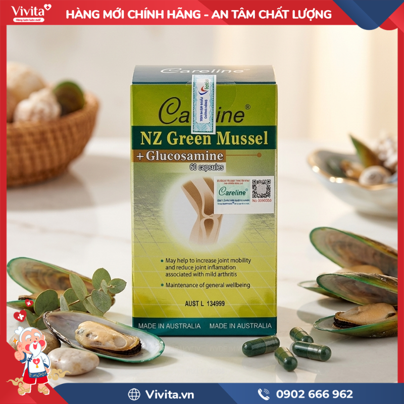 Cách sử dụng viên uống xương khớp Careline NZ Green Mussel + Glucosamine 