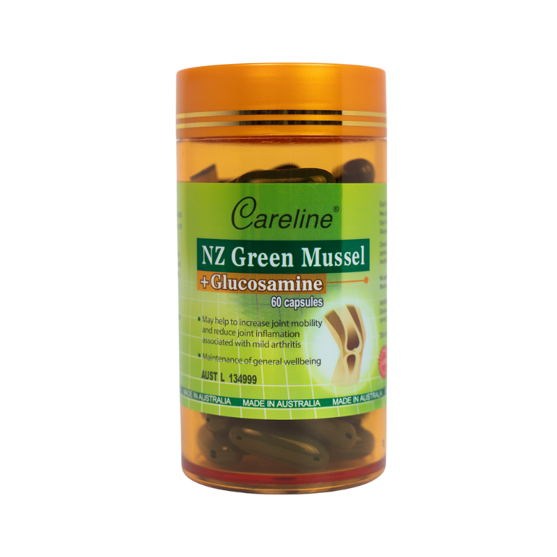 Khớp Vẹm Xanh Careline NZ Green Mussel + Glucosamine (Hộp 60 Viên)