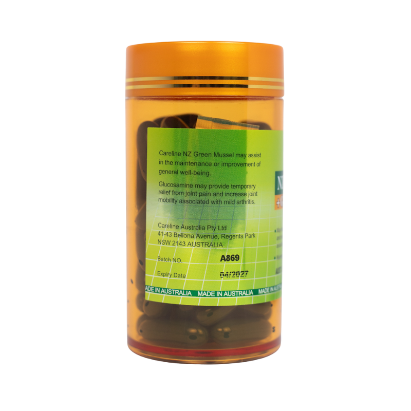 Khớp Vẹm Xanh Careline NZ Green Mussel + Glucosamine (Hộp 60 Viên)