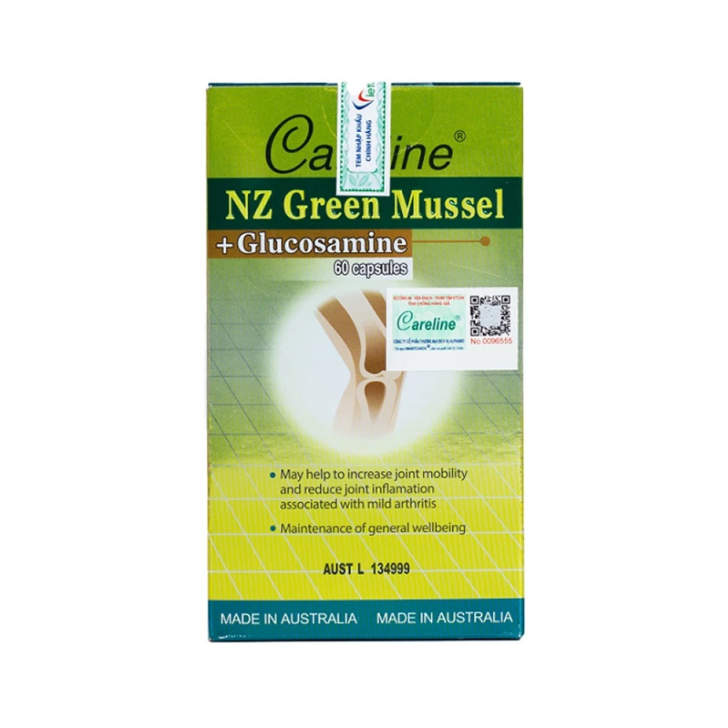 Khớp Vẹm Xanh Careline NZ Green Mussel + Glucosamine (Hộp 60 Viên)