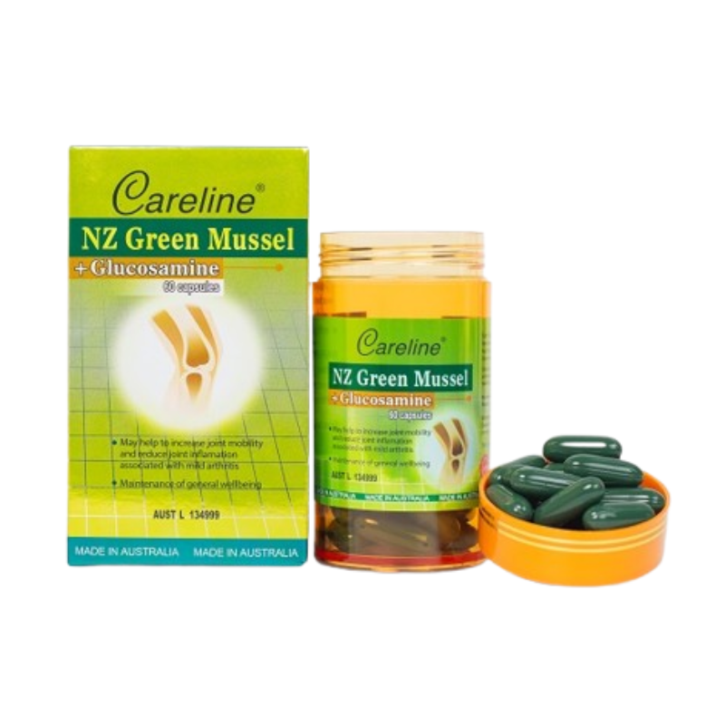Khớp Vẹm Xanh Careline NZ Green Mussel + Glucosamine (Hộp 60 Viên)