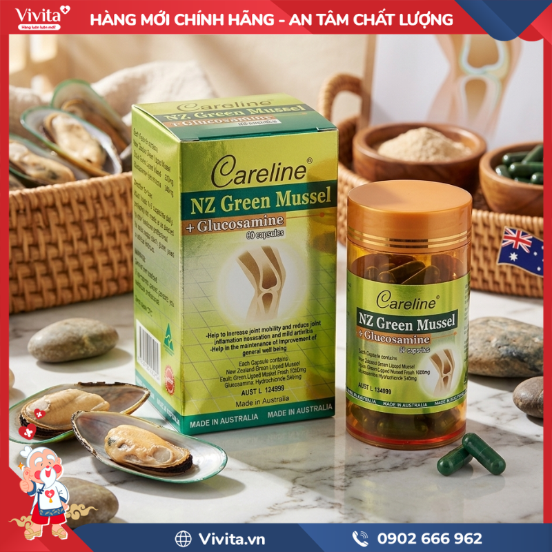 Khớp vẹm xanh Careline NZ Green Mussel + Glucosamine thực sự có tốt không?