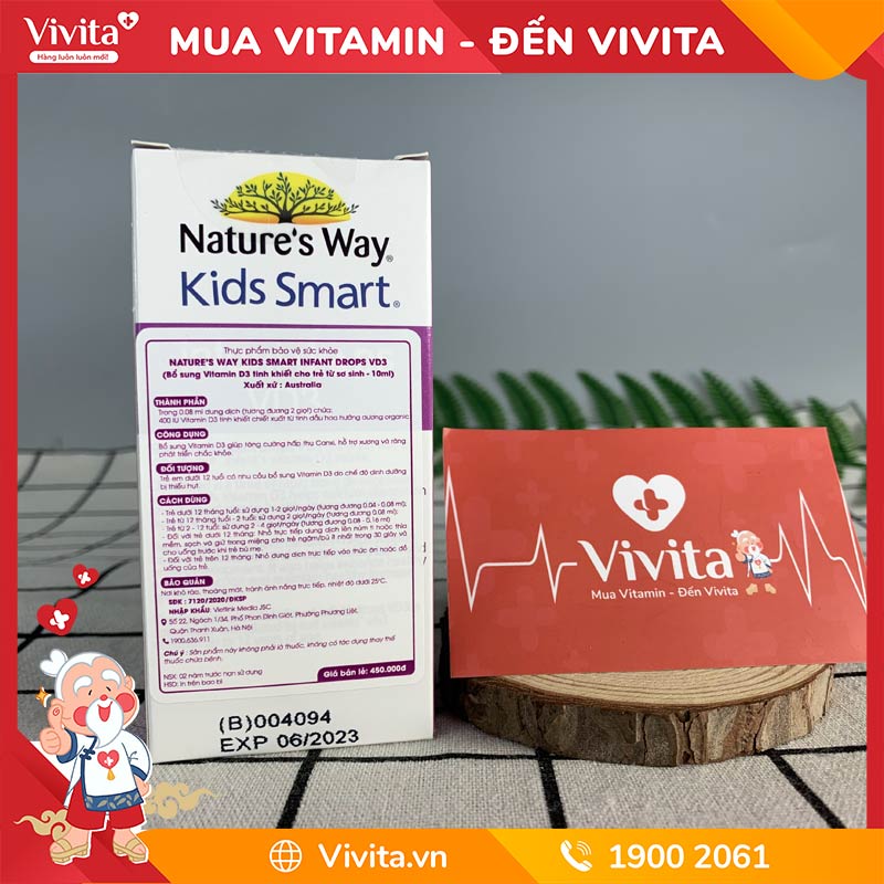 Nature's Way Kids Smart Infant Drops VD3 Bổ Sung Vitamin D3 Cho Trẻ (Lọ 10ml)