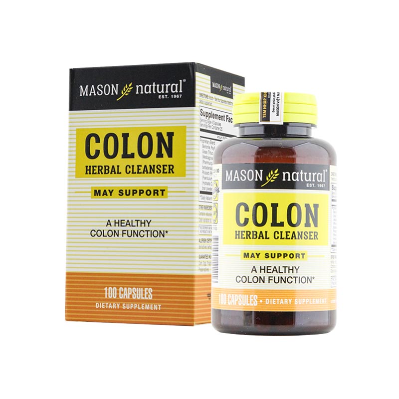 Mason Natural Colon Herbal Cleanser Hỗ Trợ Chức Năng Đại Tràng | Hộp 100 Viên