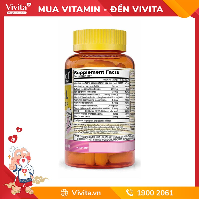Vitamin Tổng Hợp Mason Natural Masonatal Prenatal Formulation (Hộp 100 Viên)