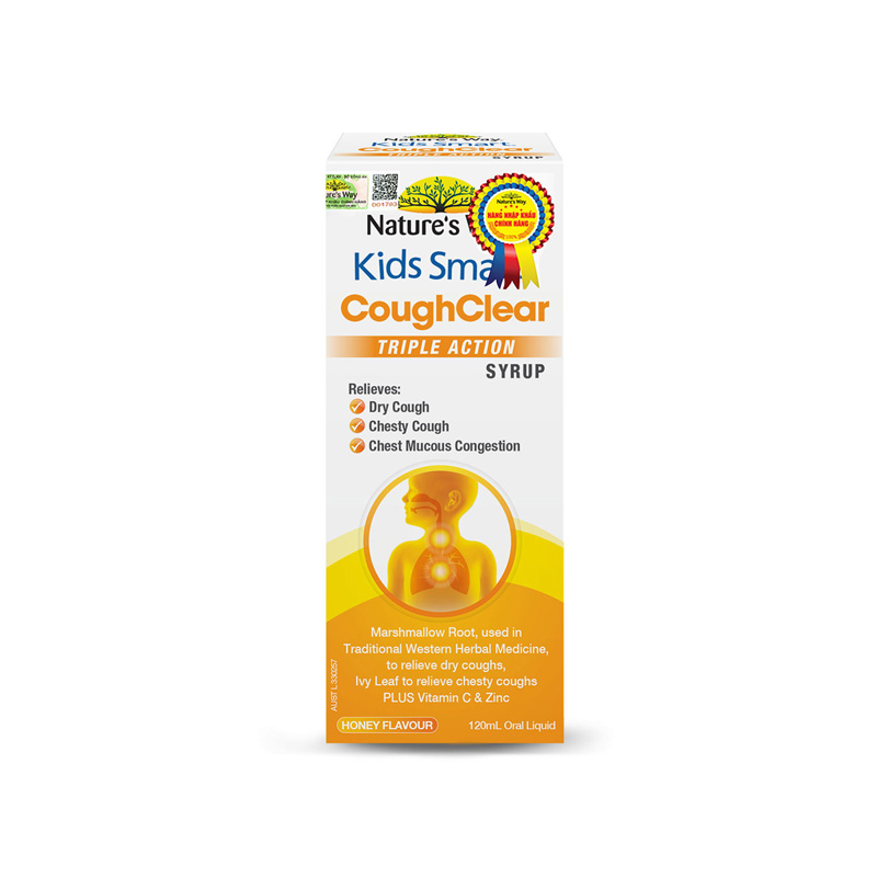 Nature's Way Kids Smart Cough Clear Triple Action Syrup (Chai 120ml)