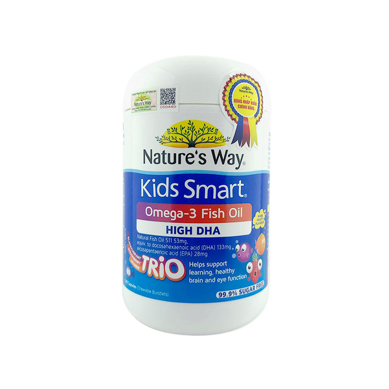 Nature's Way Kids Smart Omega-3 Fish Oil Trio High DHA (Hộp 60 Viên)