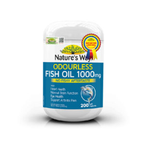 Viên Uống Dầu Cá Nature’s Way Odourless Fish Oil 1000mg (Hộp 200 Viên)
