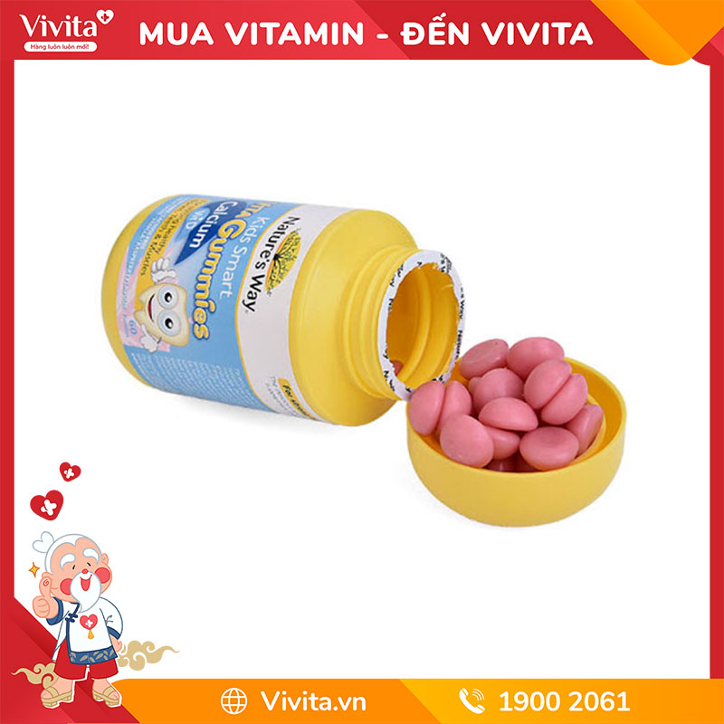 Nature’s Way Kids Smart Vita Gummies Calcium + Vitamin D (Hộp 60 Viên)