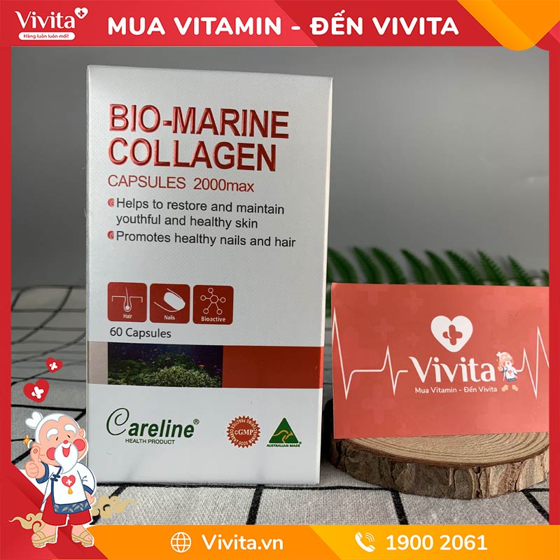 Viên Uống Hỗ Trợ Đẹp Da Careline Bio Marine Collagen | Hộp 60 Viên