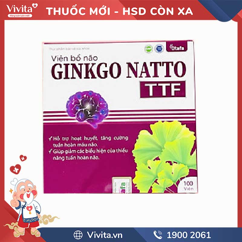 Viên uống bổ não Ginkgo Natto TITAFA | Hộp 100 viên
