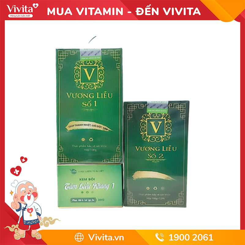 Bộ Vương Liễu Hỗ Trợ Điều Trị Viêm Da, Vảy Nến | Combo 2 Hộp Uống 100g + 1 Hủ Kem Thoa 30g