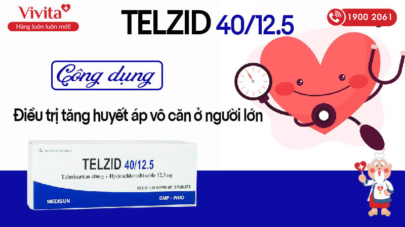 Công dụng thuốc trị tăng huyết áp Telzid 40/12.5