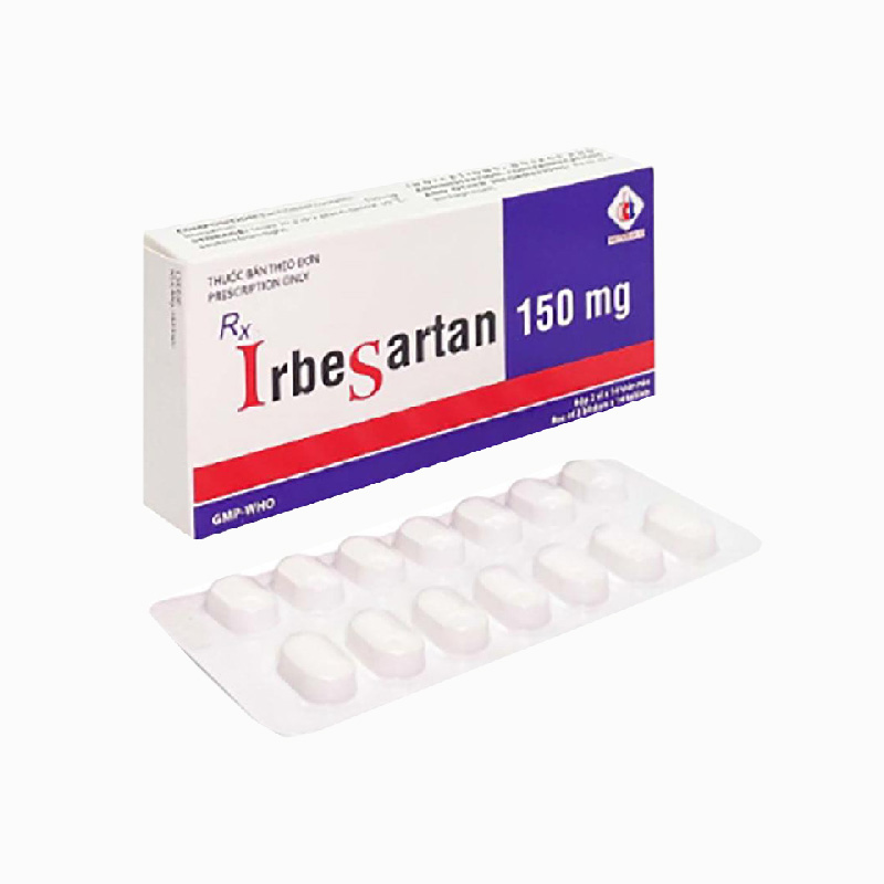 Thuốc điều trị cao huyết áp Irbesartan 150mg Domesco | Hộp 28 viên