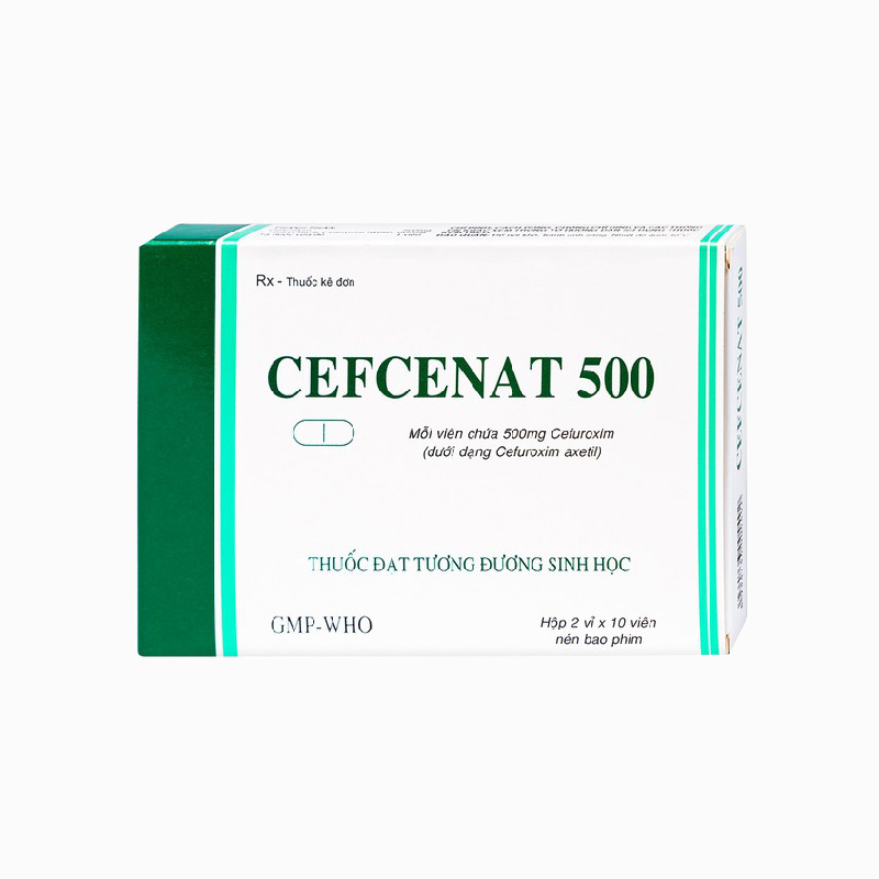 Thuốc kháng sinh trị nhiễm khuẩn Cefcenat 500 | Hộp 20 viên