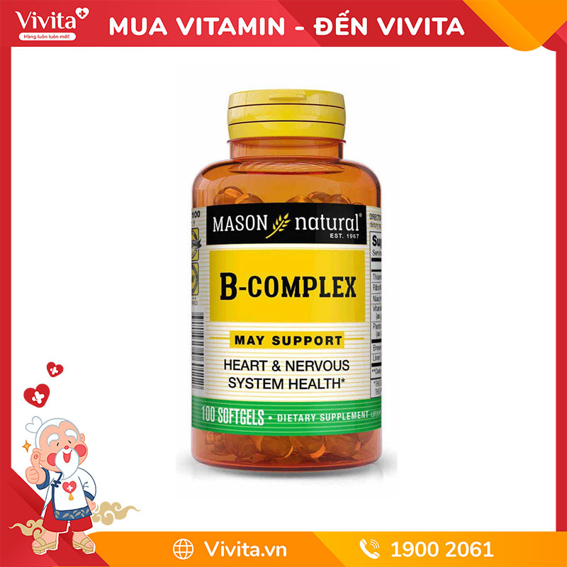 Viên Uống Vitamin B Tổng Hợp Mason Natural B-Complex (Hộp 100 Viên)