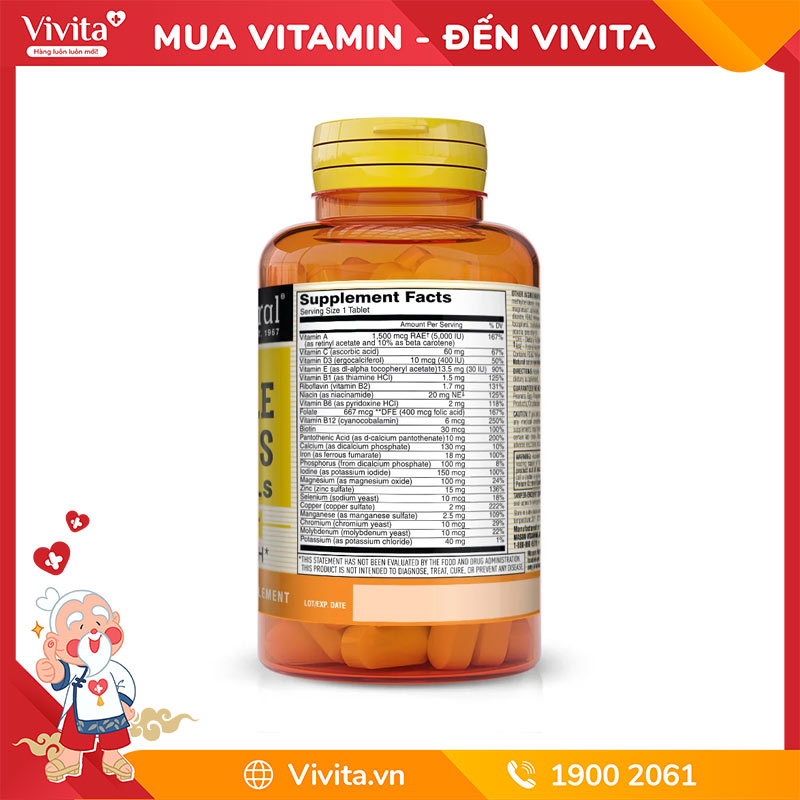 Mason Natural Daily Multiple Vitamins With Minerals | Hộp 60 Viên
