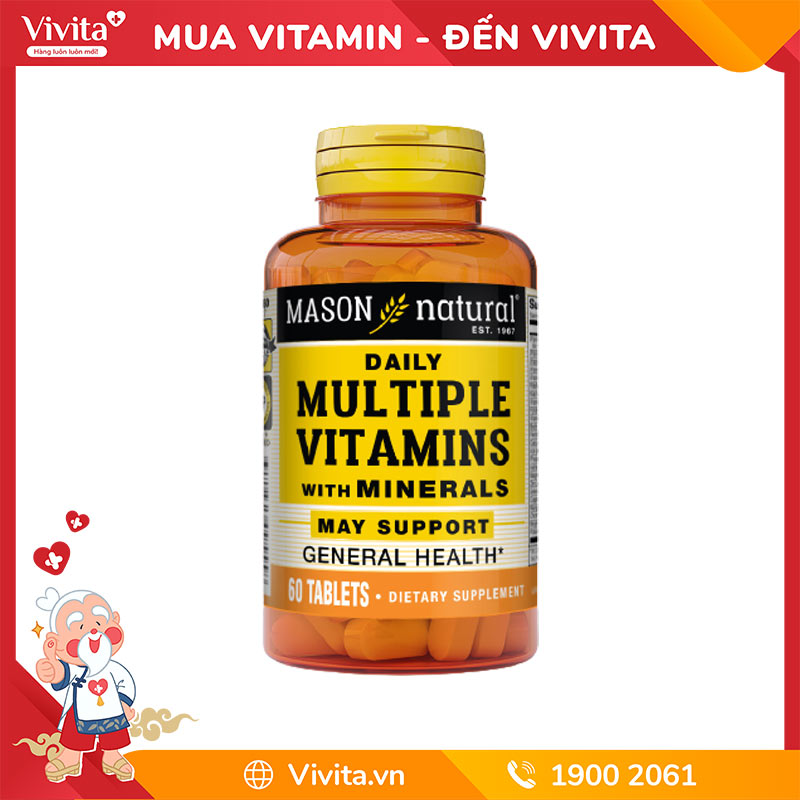 Mason Natural Daily Multiple Vitamins With Minerals (Hộp 60 Viên)