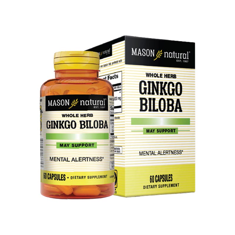 Viên Uống Hỗ Trợ Não Bộ Mason Natural Ginkgo Biloba (Hộp 60 Viên)