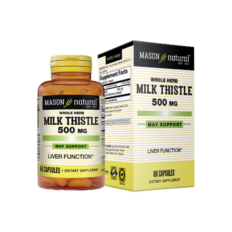 Viên Uống Hỗ Trợ Gan Mason Natural Milk Thistle 500mg (Hộp 60 Viên)