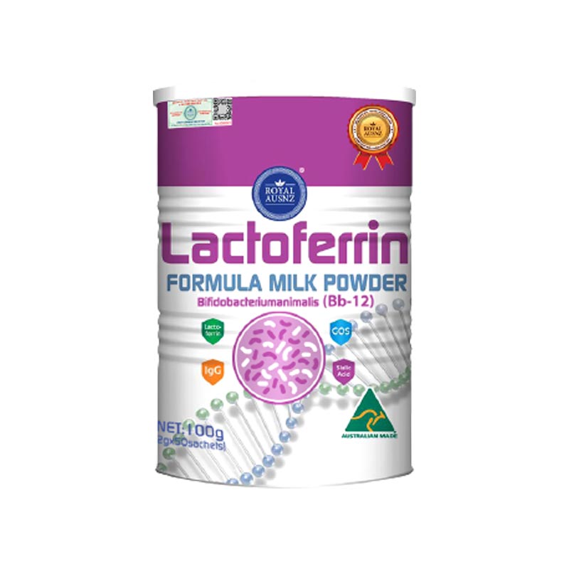 Royal Ausnz Lactoferrin Formula Milk Powder Bifidobacteriumanimalis (Bb-12) Hộp 100g (2g x 50 Gói)