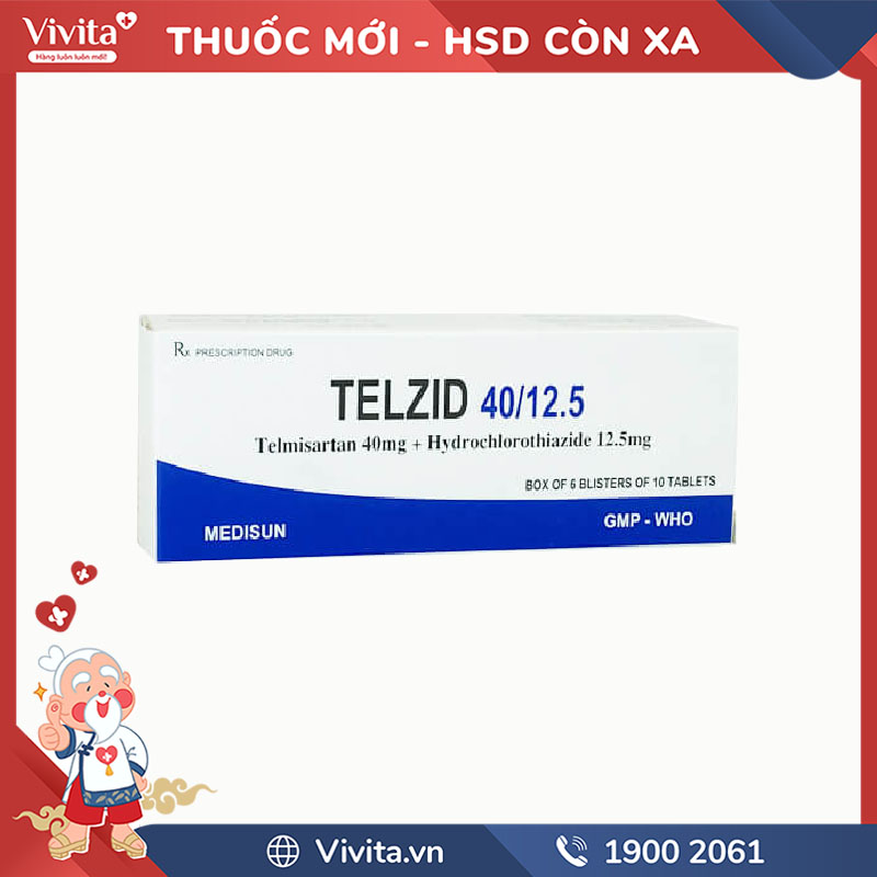Thuốc trị tăng huyết áp Telzid 40/12.5 | Hộp 60 viên