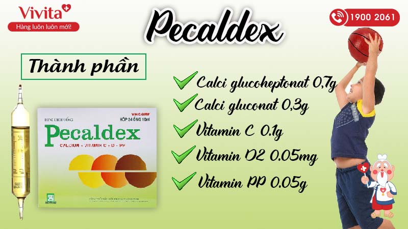 Thành phần của dung dịch uống Pecaldex 10ml
