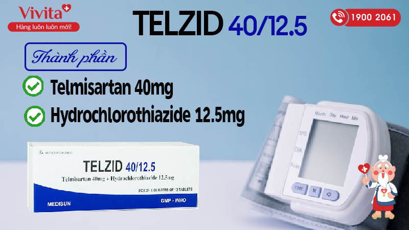 Thành phần của thuốc trị tăng huyết áp Telzid 40/12.5