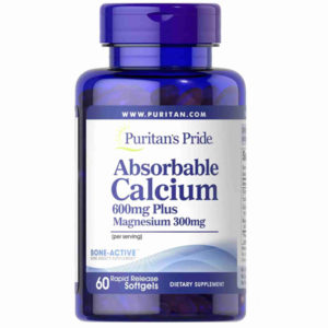 Viên Uống Bổ Sung Canxi Puritan’s Pride Absorbable Calcium 600mg Plus Magnesium 300mg (Hộp 60 Viên)