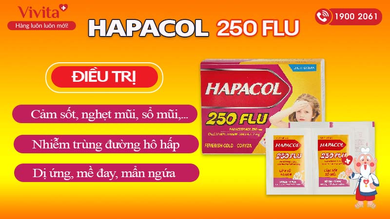 Công dụng (Chỉ định) của thuốc giảm đau, hạ sốt Hapacol 250 Flu