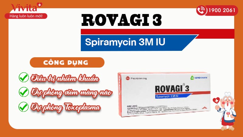 Công dụng (Chỉ định) của thuốc Rovagi 3