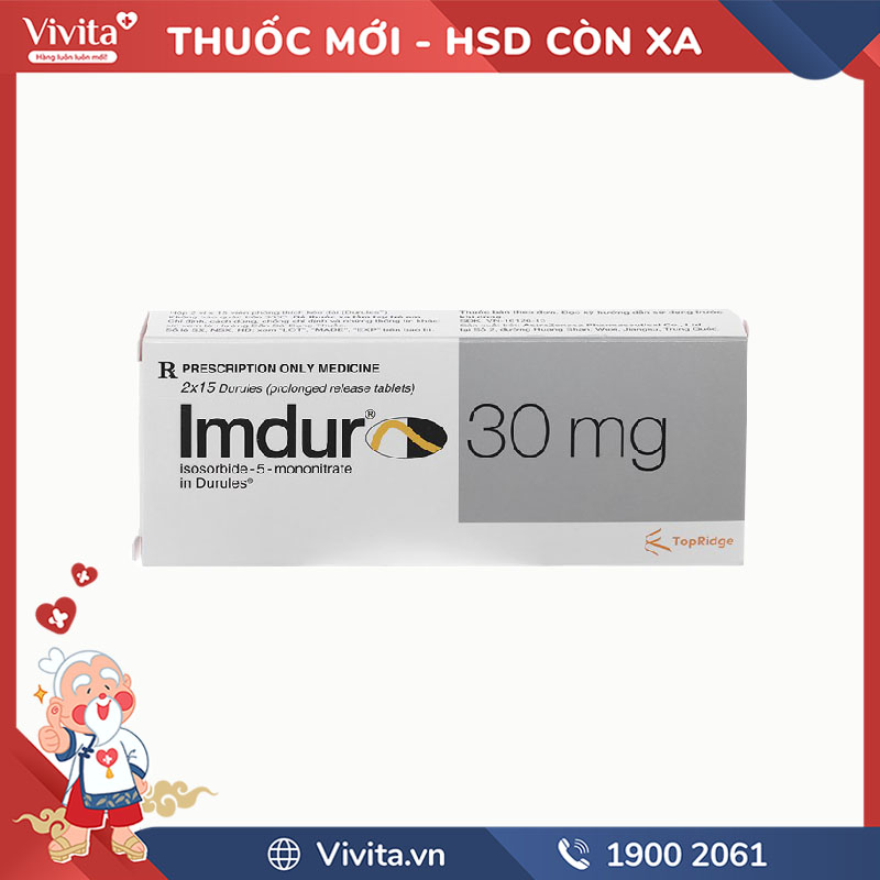 Thuốc dự phòng đau thắt ngực Imdur 30mg | Hộp 30 viên