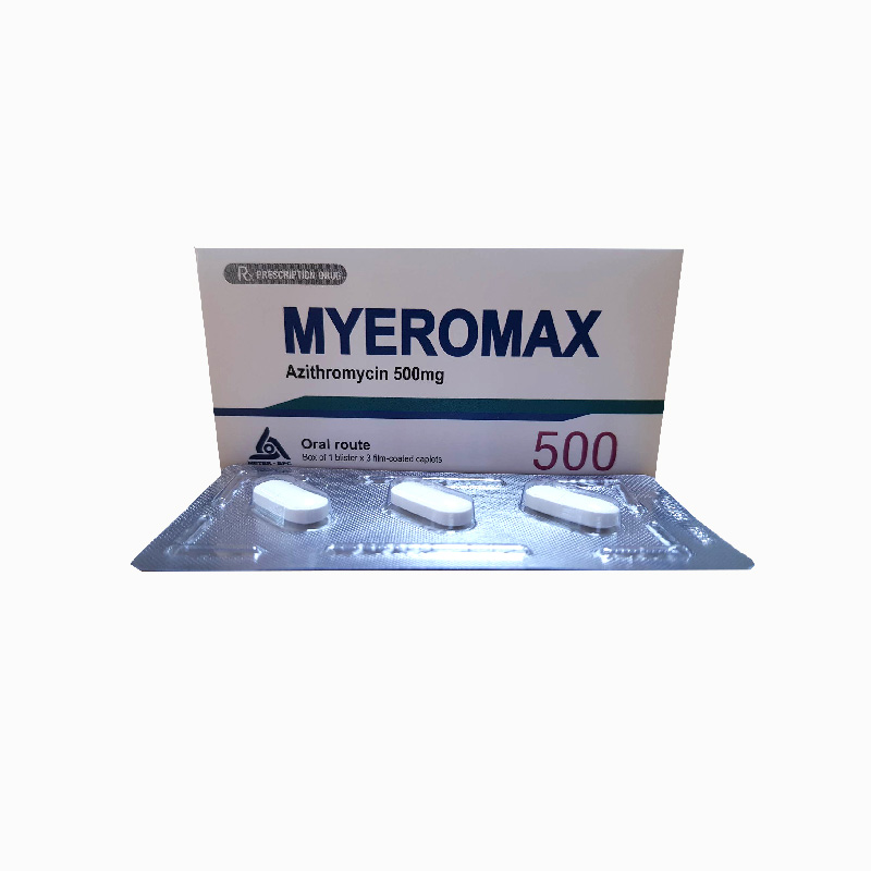 Kháng sinh trị nhiễm khuẩn Myeromax 500 | Hộp 3 viên