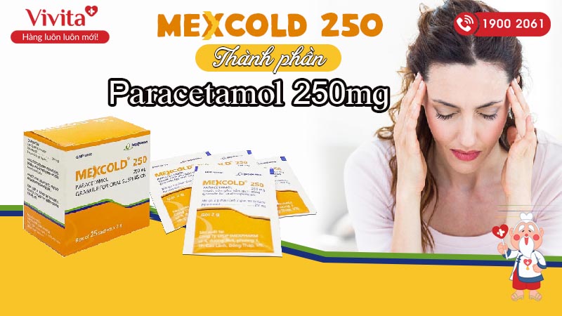 Thành phần của thuốc giảm đau và hạ sốt Mexcold 250