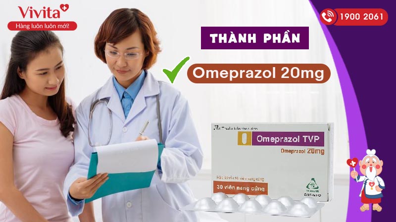 Thành phần của thuốc trị loét dạ dày, tá tràng Omeprazol TVP