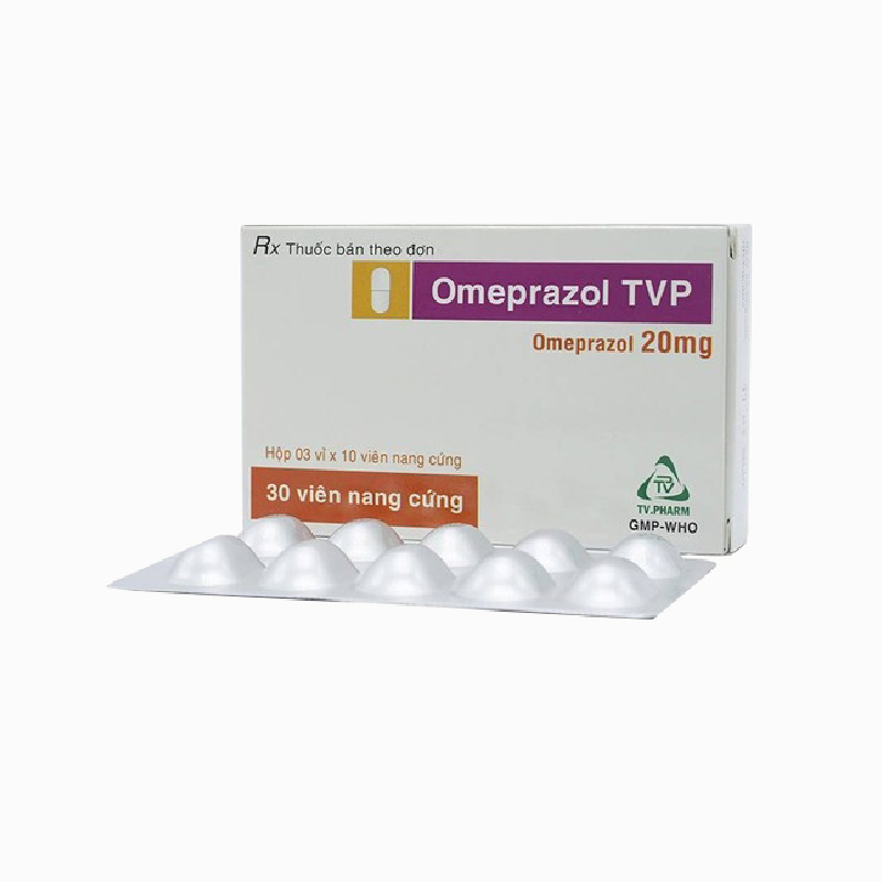 Thuốc trị loét dạ dày, tá tràng Omeprazol TVP | Hộp 30 viên
