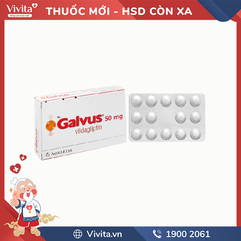 Thuốc trị tiểu đường Galvus 50mg | Hộp 28 viên