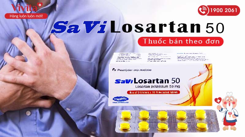 Thuốc trị cao huyết áp Savi Losartan 50